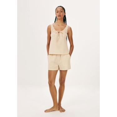 Imagem de Pijama Feminino Curto Boho Anarruga - Hering, M, Bege