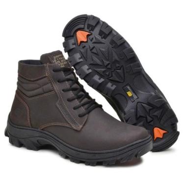 Imagem de Bota Coturno Masculino Tratorado Segurança Couro EPI CA GOGOWEAR Sola 