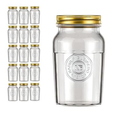 Imagem de 15 Pote Americano Mantimento Café Vidro Vintage 1,5L Nadir - NADIR FIG