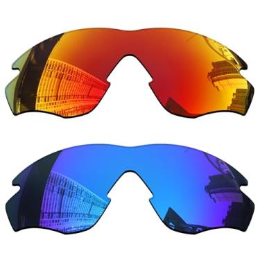 Imagem de Acefrog Lentes de reposição polarizadas de 1,5 mm para óculos de sol Oakley M2 Frame OO9212 OO9343, material atualizado, resistente a impactos - vermelho fogo e azul gelo polarizado - 1,5 mm