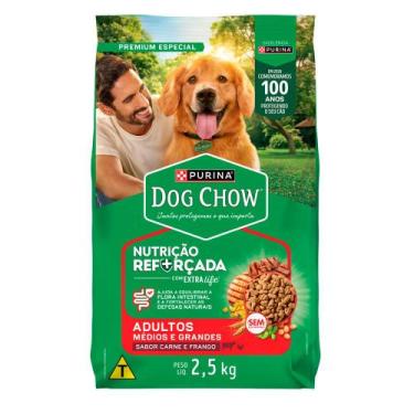 Imagem de Ração para Cães Dog Chow Premium Adultos Médios e Grandes Carne e Fran