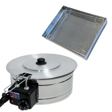 Imagem de Kit Fritadeira Elétrica Industrial Tacho Redondo Inox 5 Litros com Escorredor M e Tampa(220)