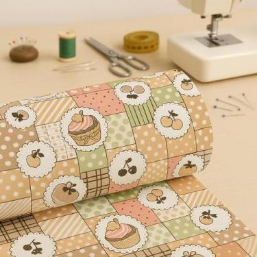 Imagem de Tecido Oxford Medida 5,00 Metros Estampado Natal Limão Siciliano Cupca