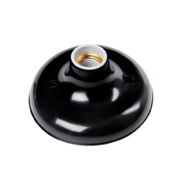 Imagem de Plafon Redondo para Lâmpada Bocal Porcelana Preto - Plaslumi, Opção: P