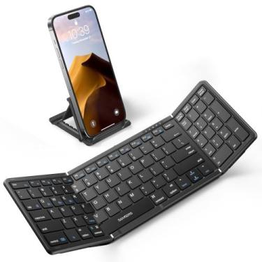 Imagem de Teclado Bluetooth Samsers dobrável com teclado numérico preto