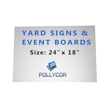 Imagem de Pollycor Placas de placas de plástico de polipropileno Coroplast onduladas onduladas de 61 cm x 45 cm Pacote com 100. Placa comercial, venda de garagem, imóveis, campanha política, publicidade interna