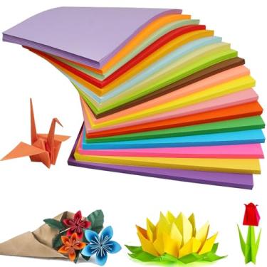 Imagem de Papel colorido A4 200 folhas - Papel A4 colorido Cezmkio fino (20 cores), 21,6 x 29,7 cm sortido 70gsm papel de cópia artesanal cartolina para projetos coloridos de artes e artesanato DIY (não para