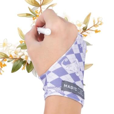 Imagem de Spaseeba Luva De Desenho Artística Spaseeba, Arte Digital Dois Dedos Para Tablet/Caneta/Monitor, Estampa Fofa, Universal Mão Direita E Esquerda, Cor Roxa