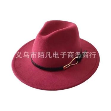Imagem de Chapéu Feminino De Feltro De Lã Para Outono/Inverno Com Fivela Estilo 