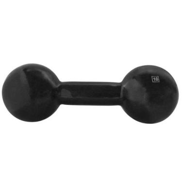 Imagem de Halteres Ferro Fundido Emborrachado exercício funcional Academia 10Kg 