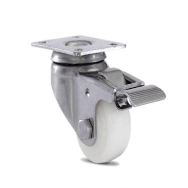 Imagem de Rodizio Giratório Inox 2 Pol Roda Nylon Placa Freio - COLSON