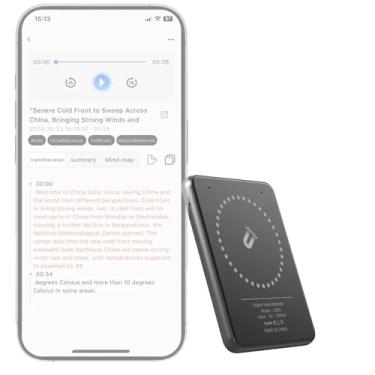 Imagem de AI Voice Recorder Free Chat GPT-4o AI Hours, dispositivo de transcrição sem fio, fala para texto, assistente inteligente de anotações. Tradutor de 59 idiomas, transcrever e resumir palestras, reuniões