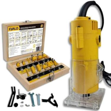 Imagem de EVALD Tupia 6 MM 650W EVTUP110/220 com Kit 12 Fresas 6 MM 110V