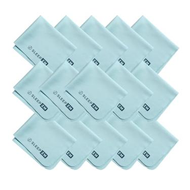 Imagem de Sleep ZM Pacote com 15 panos de limpeza especiais de microfibra para óculos de luz azul - Limpa lentes, telas, câmeras, óculos, celular, telas de TV LCD e muito mais (15 x 17)