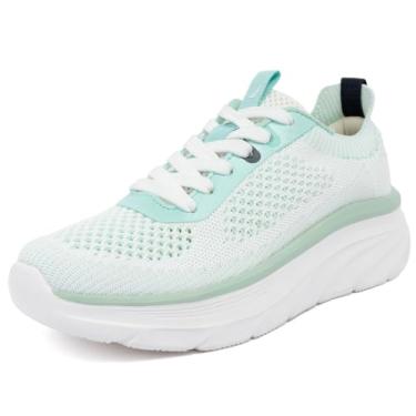 Imagem de Nautica Tênis de corrida feminino moderno com cadarço casual com amortecimento máximo, Mint-venera, 39