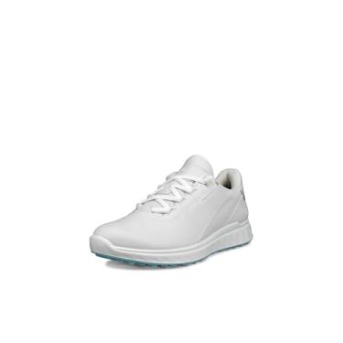Imagem de ECCO Tênis de golfe feminino casual de renda impermeável, Branco, 5-5.5