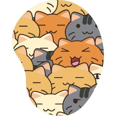 Imagem de Mouse Pad Ergonômico Gota Gatos Estampado Bichos Fundo Branco 4