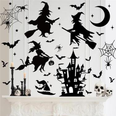 Imagem de Adesivos de parede JarthenaAMCS Halloween Black Witch Castle
