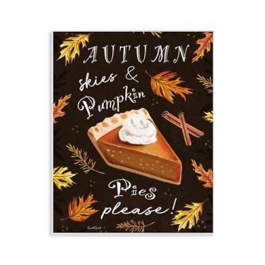 Imagem de Stupell Industries Arte de placa de parede Autumn Skies & Pumpkin Pies, design por Elizabeth Tyndall, 14 x 11