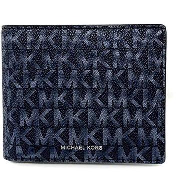 Imagem de Carteira masculina Michael Kors Cooper com bolso, Almirante azul, L