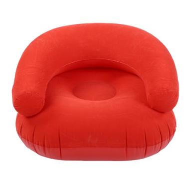 Imagem de Fockety Cadeira inflável, sofá inflável para adultos e jovens, capacidade para 89 kg, sofá Infláveis portátil em forma de U para noites de cinema, leitura, jogos e sala de estar (Vermelho)