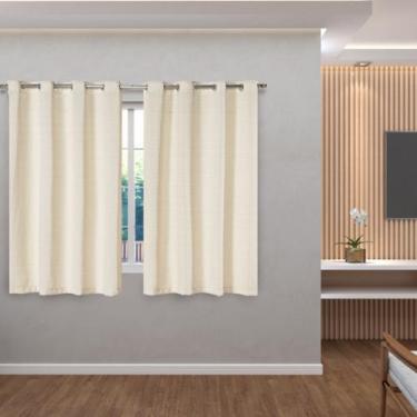 Imagem de Cortina Rústica Fio Grosso Meia Parede 2,80X1,60 Ilhós Cromado - Eddi,