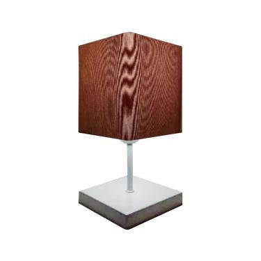 Imagem de Abajur Luminária Mesa Quarto Sala Moderno Vivare Md-2008br Cúpula Em Tecido - Bivolt Branco-palha 127/220v