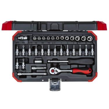 Imagem de Jogo De Soquetes Sextavados 1-4"" 4-13mm 33 Peças - 3300051 - Gedore Red Jg.soquete 1-4 Sext.4-13mm 33pc Gedore