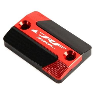 Imagem de Acessórios de motocicleta Tampa do reservatório de fluido de freio dianteiro e tampa de enchimento de óleo do motor compatível com CRF300L CRF 300 L CRF 300L 2021 2022 (tampa frontal - vermelha)