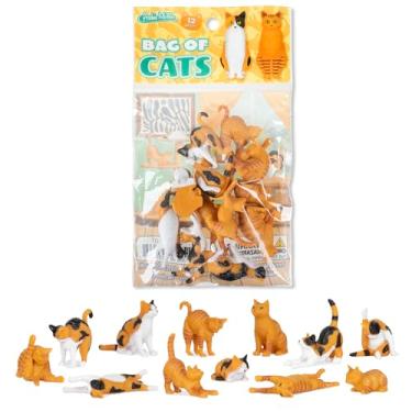 Imagem de Archie McPhee Cat Lover/Crazy Cat Lady Bag of 12 Miniature Soft Vinyl Cats (Orange)