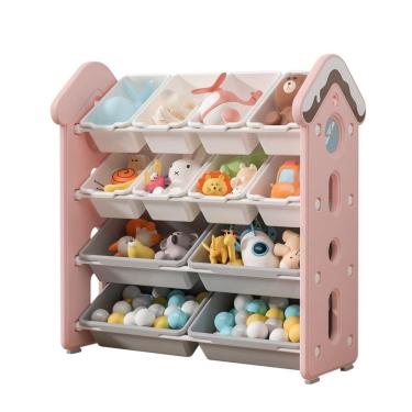 Imagem de Organizador de armazenamento de brinquedos UNICOO Kids Candy House de 4 camadas com 12 caixas