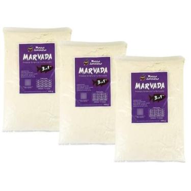 Imagem de Kit com 3 Massas Japonesa Marvada Branca Turbinada 3 em 1 - 3x400 Gram