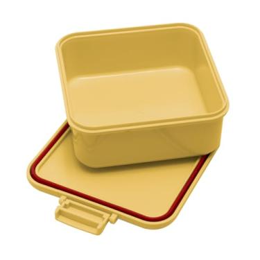 Imagem de Pote Hermético Resistente Plástico 750ml Marmita Com Tampa Porta Mantimentos Empilhável (Amarelo)