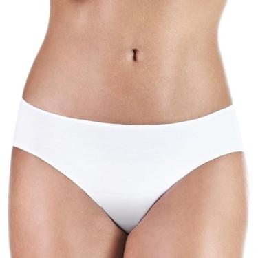 Imagem de Biquíni com incontinência urinária lavável da PROTECHDRY para mulheres, com área frontal absorvente, Branco, X-Large