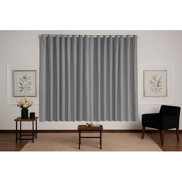 Imagem de Cortina para Sala, Quarto ou Cozinha Microfibra com 2,00m x 1,60 para Varão Simples (Cinza)