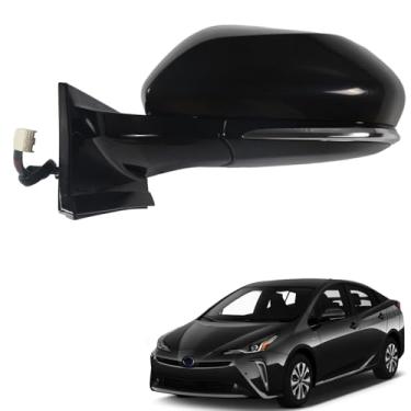 Imagem de Liizoo Espelho lateral esquerdo para porta do carro para TOYOTA PRUIS 2016-2024, POWER | HEAT | TO1321357 | MONITOR DE PONTO CEGO, PRETO (RH) - 6 fios