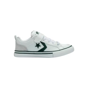 Imagem de Tênis Converse All Star Infantil 2V Ox - Cano baixo, Original, Confortável, Ideal para o dia a dia, Estilo Clássico (Branco/Verde, BR, Criança de 4 a 8 anos, Numérico, 33)
