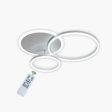 Imagem de Luminária de teto LED, lustre branco moderno, lâmpada de teto redonda de 54 W 3000 K-6000 K regulável com controle remoto Iluminação de teto para sala de estar Sala de jantar Quarto Cozinha