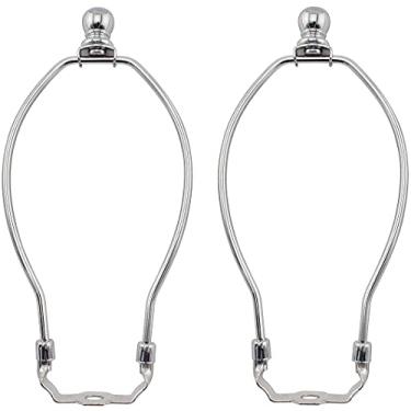 Imagem de Suporte para abajur de 28 cm OZXNO 2 pacotes com 2 molduras de chifre suporte para abajur com base de luz e lâmpada esférica, acessórios de substituição para lâmpadas de mesa/chão (prata)