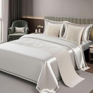 Imagem de Cachecol de corredor de cama de hotel, cor sólida, sem desbotamento, decoração de cama de veludo luxuoso, proteção para quarto, toalha de cama macia de qualidade para cama de solteiro, tamanho king