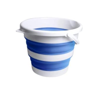Imagem de Balde Dobravel, Balde Dobrável Retrátil 5l Ou 10 Litros Silicone Original Multiuso Portátil, Não Ocupa Espaço Excessivo(Azul 10L)