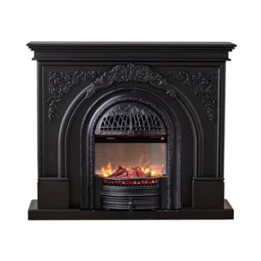 Imagem de Lareira Decorativa Lareira elétrica autônoma, aquecedor elétrico de lareira 51,1" com, núcleo em forma gaiola, controle remoto, 750/1500W, proteção contra superaquecimento(Preto)