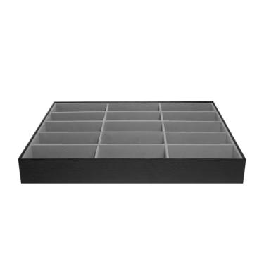 Imagem de Bandeja Organizadora Para 15 óCulos | Com Interno Aveludado Cinza | Organizador De Mesa Para óCulos De Sol E De Grau