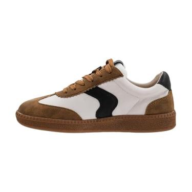 Imagem de Corkys Footwear Tênis feminino Hey Girl Spoiler Alert com cadarço – Listras onduladas modernas, palmilhas acolchoadas para uso o dia todo e estilo chique para o dia a dia, Combo bronze, 35