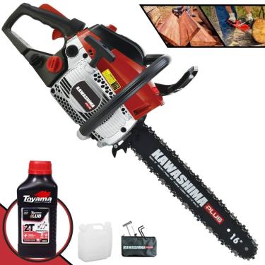 Imagem de Motosserra Kawashima KCS380-P À Gasolina 2T 37cc Profissional Com Carcaça de Alumínio e Sabre 16’` Ideal Para Todos os Trabalhos + ÓLEO TOYAMA 2T