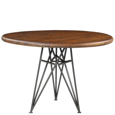 Imagem de Mesa Sala de Jantar Cozinha Monary Redonda 110cm Grafite Madeira Maciça Rustic Brown - Gran Belo