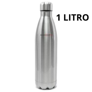Imagem de Garrafa de Inox 1 Litro Resistente a Vácuo - Squeeze para Academia, Esportes, Suco e Chá
