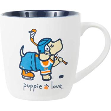 Imagem de Pavilion Gift Company Caneca Bone China de 500 ml - Cachorro de Hóquei, Azul