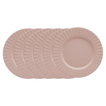 Imagem de LYOR - Conjunto 6 Pratos para Sobremesa Gerbera 20Cm Bege Melamina