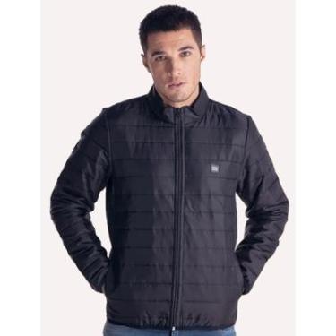 Imagem de Jaqueta King & Joe Masculina Nylon Puffer Gola Preta-Masculino